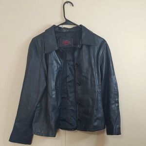 Vintage Oscar Leopold Black Lambskin Leather Jacket Women's Size L